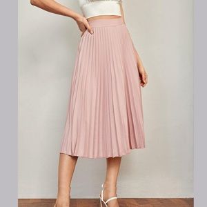 Twik Airy Pleated Pastel Pink Skirt